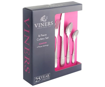 Coffret ménagère 16 pièces Glamour 18/0 - Indispensables élégance pour la table.