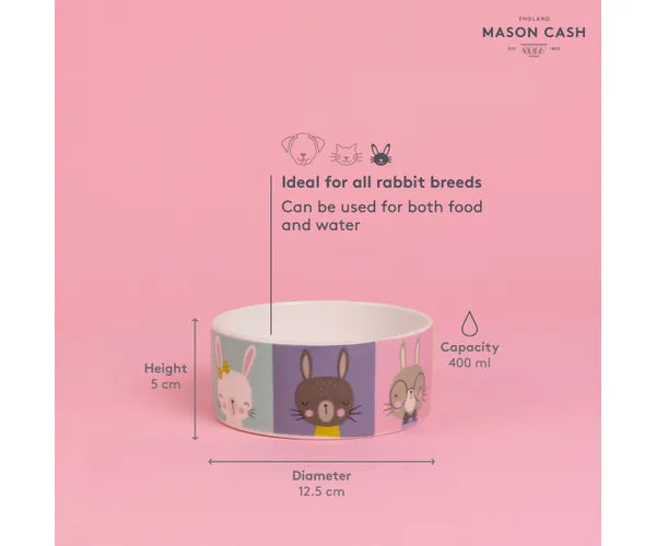 Stylish Pawtrait Rabbit Bowl and Grey Pet Bowl for Your Beloved Pet .