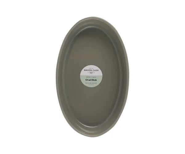 William Mason 28cm Grey Oval Dish - Elegant Stoneware Cookware.