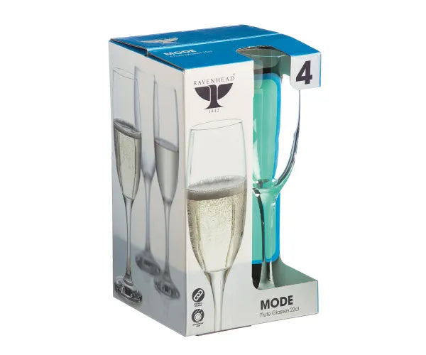 Lot de 4 Flûtes à Champagne Mode 22cl - Collection de Verres Élégants