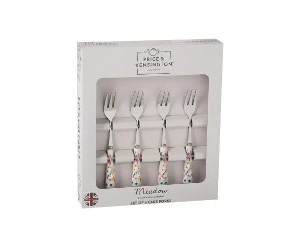 Ensemble de 4 fourchettes à gâteau Meadow – Des ustensiles charmants pour un service de desserts élégant