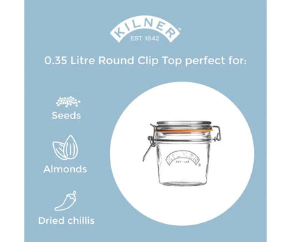 Le bocal rond à couvercle à clip de 0,35 litre - La solution de rangement parfaite.