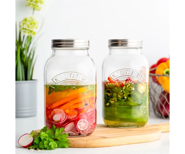 Ensemble haut de gamme de 2 bocaux de fermentation 1 litre - Préservez vos saveurs préférées.