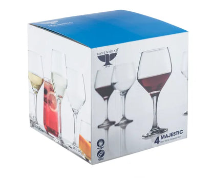 Lot de 4 verres à vin rouge majestueux 42cl - Verres élégants pour les dîners raffinés