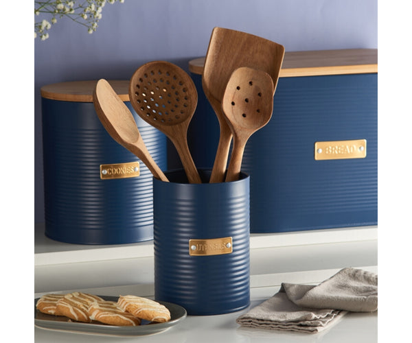 Pot à ustensiles Otto bleu marine : solution de rangement élégante pour votre cuisine.