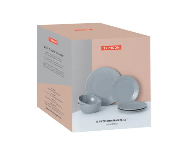 Sublimez votre expérience culinaire avec le service de table 12 pièces Living Grey.