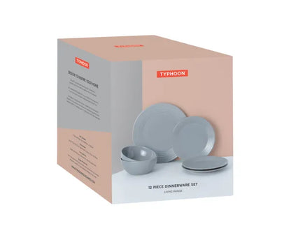 Sublimez votre expérience culinaire avec le service de table 12 pièces Living Grey.