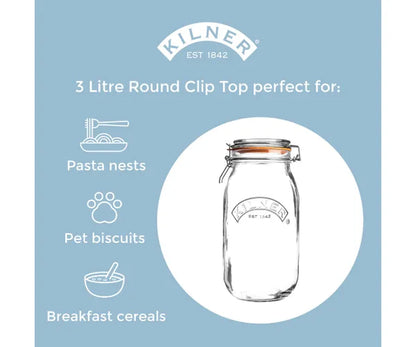 Kilner Clip Top Round Jar 3 Litre