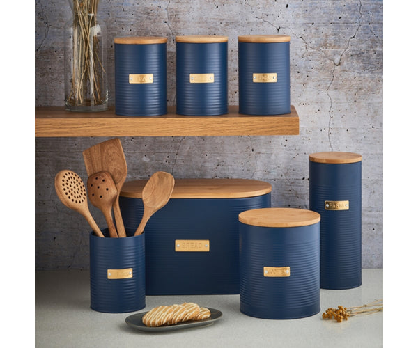 Conservez la fraîcheur de votre pain avec la boîte à pain Otto Navy | Rangement élégant pour votre cuisine.