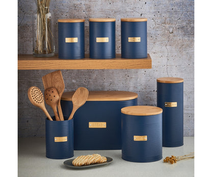 Conservez la fraîcheur de votre pain avec la boîte à pain Otto Navy | Rangement élégant pour votre cuisine.
