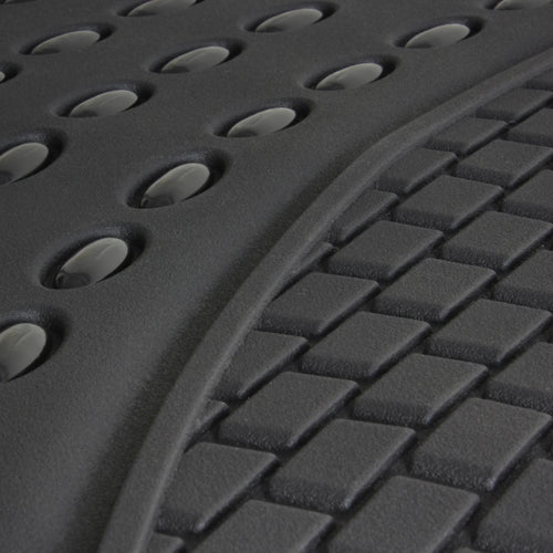 Jeu de tapis de voiture universels de luxe en caoutchouc robustes JVL – 4 pièces, noir