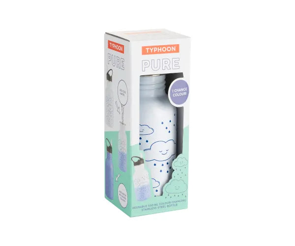 Restez hydraté avec la bouteille nuage à changement de couleur Pure Kids de 550 ml.