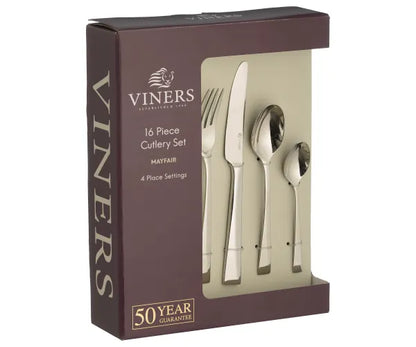 Améliorez votre expérience culinaire avec le coffret de couverts Mayfair 18/10 de 16 pièces.