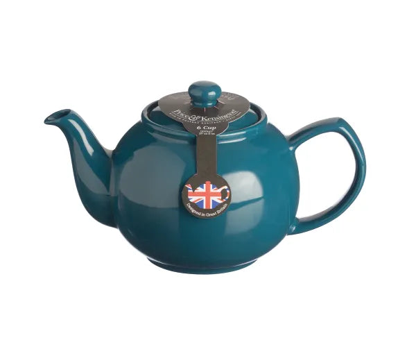 Théière élégante bleu sarcelle 6 tasses pour une infusion de thé raffinée