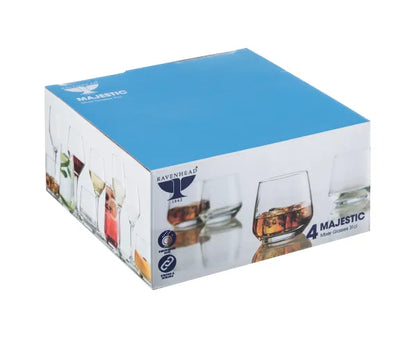 Majestic Set of 4 Mixer Glasses 31cl - Elegant Glassware for Cocktails & Beverages