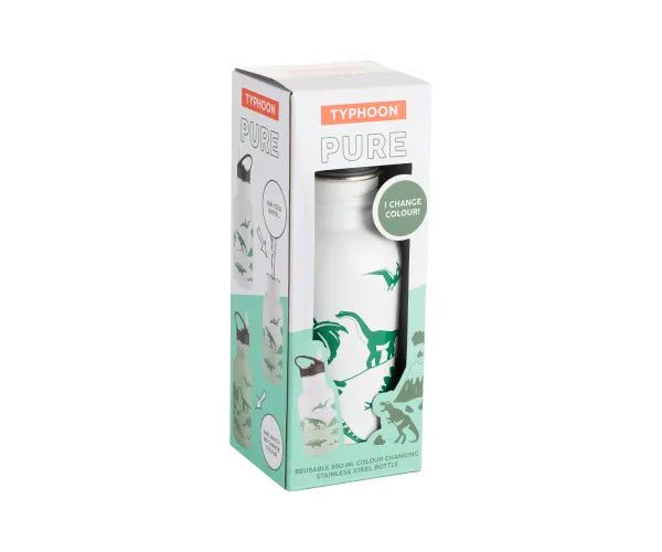 Bouteille dinosaure Pure Kids 550 ml à changement de couleur | Hydratation écologique.