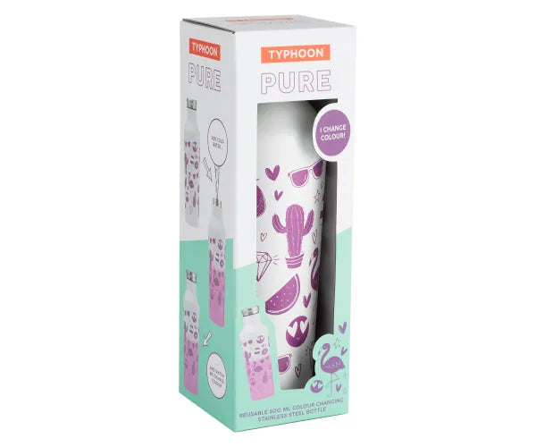 la bouteille Emoji à changement de couleur Vibrant Pure 800ml | Restez hydraté avec style.