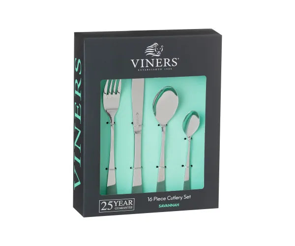 Savannah 18/0 Ménagère 16 pièces Coffret Cadeau | L'Essentiel Élégant de la Table.
