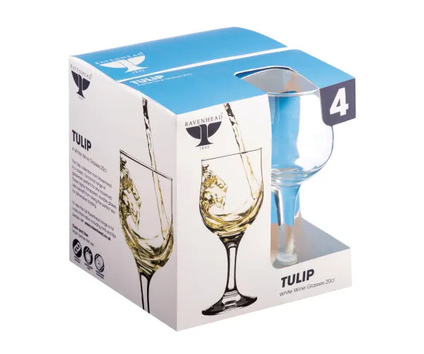 Ravenhead Tulip Set of 4 White Wine Glasses - 20cl