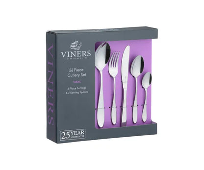Améliorez votre expérience culinaire avec le coffret cadeau de couverts 26 pièces Tabac 18/0.