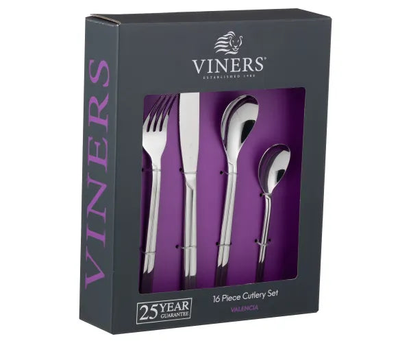 Sublimez votre expérience culinaire avec le coffret de couverts 16 pièces Valencia 18/0.