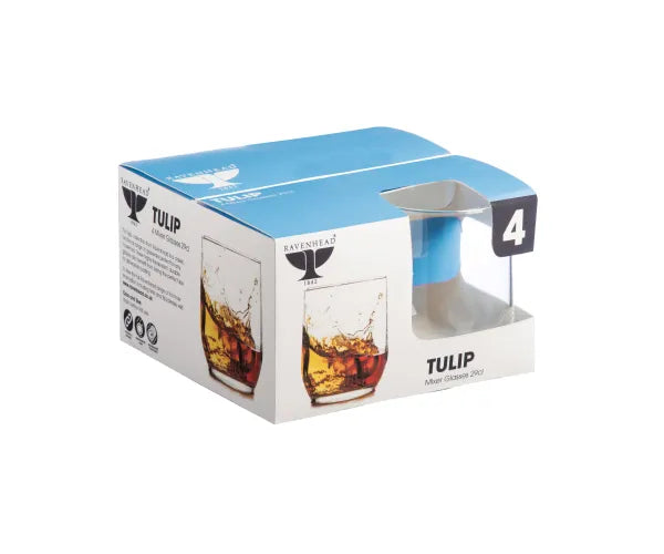 Lot de 4 verres mélangeurs Tulip 29cl – Verres élégants pour cocktails et boissons