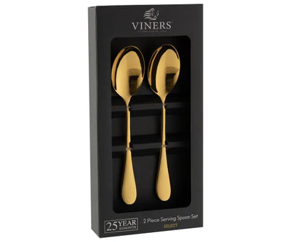 Coffret cadeau de 2 cuillères de service exquises en or | Sublimez votre expérience culinaire.