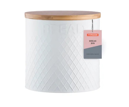 Rangez votre cuisine avec notre boîte à pain blanche gaufrée.