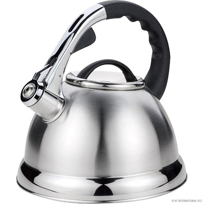 Bouilloire sifflante premium de 3,5 L en chrome – Élégante et efficace pour votre cuisine