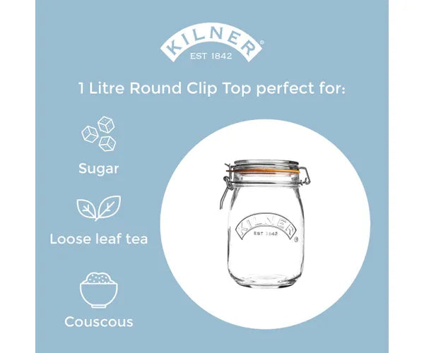 Bocal rond Clip Top 1 litre -