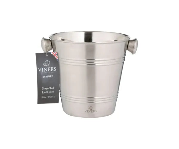 Seau à glace simple paroi 1L argent Premium | Essentiels de bar élégants.