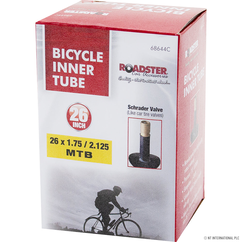 26" Bicycle Inner Tube - 1.75 to 2.125 Inches Durable Rubber, Easy Installation