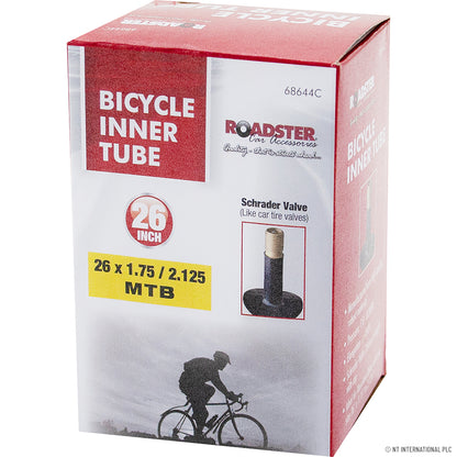 26" Bicycle Inner Tube - 1.75 to 2.125 Inches Durable Rubber, Easy Installation