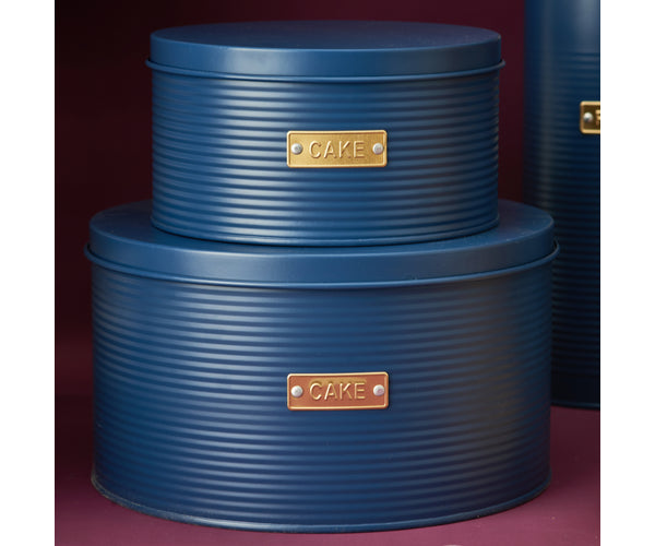 Sublimez votre cuisine : Lot de 2 boîtes à gâteaux Otto Navy | Des solutions de rangement élégantes.
