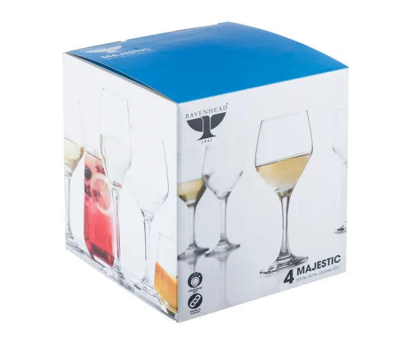 Majestueux service de 4 verres à vin blanc 30cl | Verres élégants pour les amateurs de vin.
