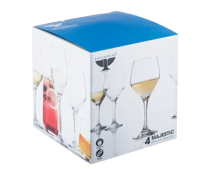 Majestueux service de 4 verres à vin blanc 30cl | Verres élégants pour les amateurs de vin.