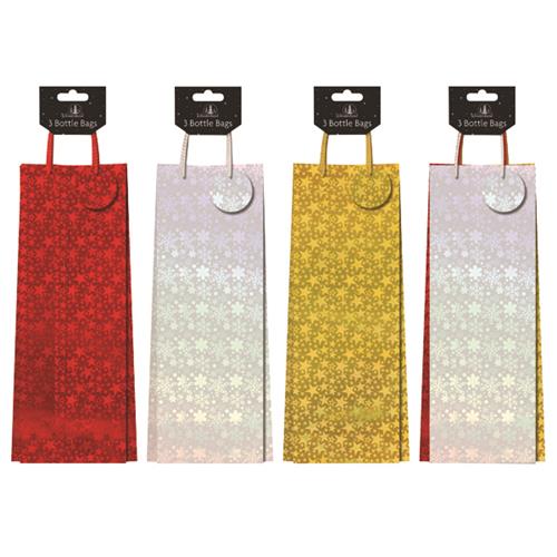 Pack 3 Holographic Bottle Bags