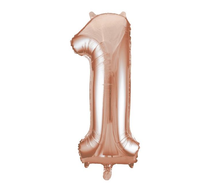 34in ROSE GOLD Number 1 Balloon