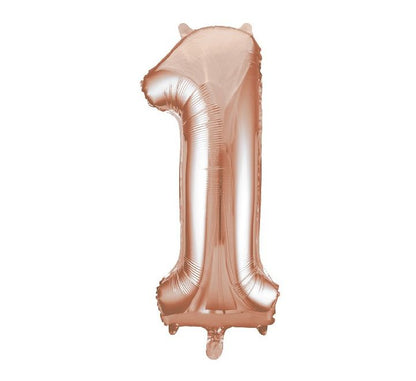 34in ROSE GOLD Number 1 Balloon