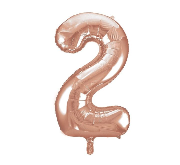 34in ROSE GOLD Number 2 Balloon