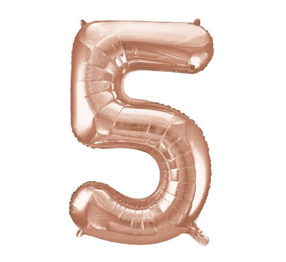 34in ROSE GOLD Number 5 Balloon