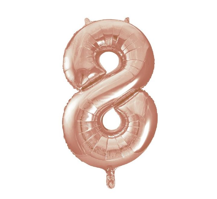 Unique 34in ROSE GOLD NUMBER 8 Balloon