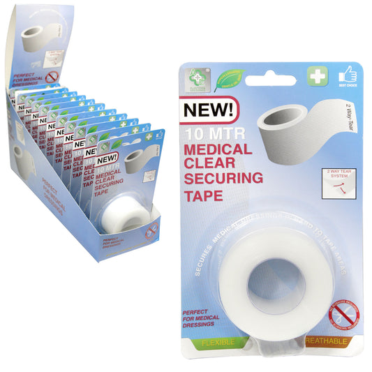 A&E CLEAR MEDICAL HOSPITAL TAPE 10MTR