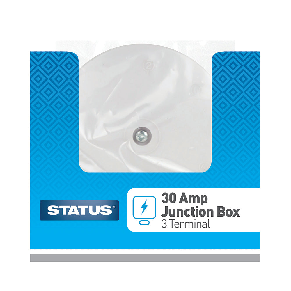 30 amp - 3 Terminal - Junction box - White -1 pk