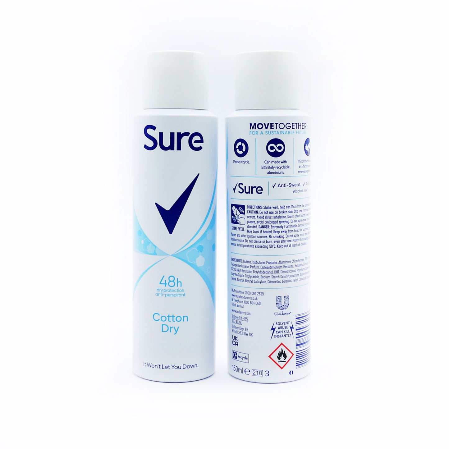 SURE DÉODORANT ANTI-TRANSPIRANT COTTON FRESH FEMME 150ml