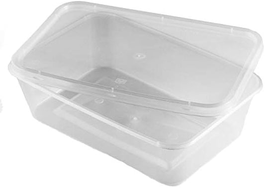 Plastic Rectangular Food Containers 1000ml 4pk