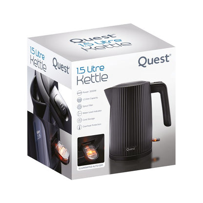 1.5L Black Grooved Kettle