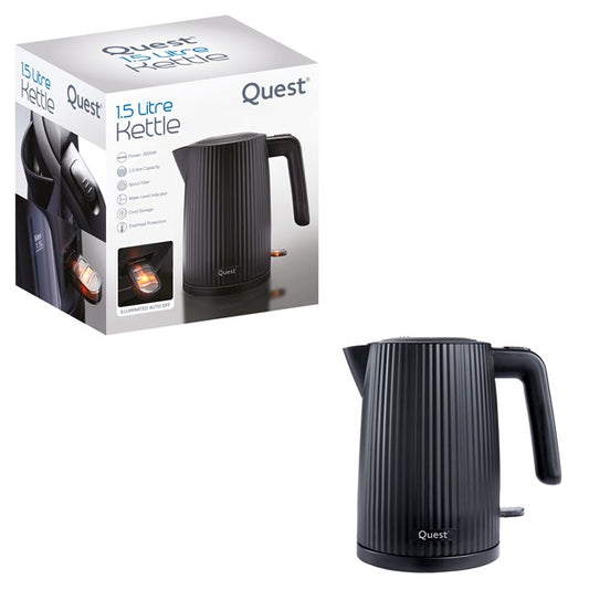 Bouilloire noire rainurée 1,5 L