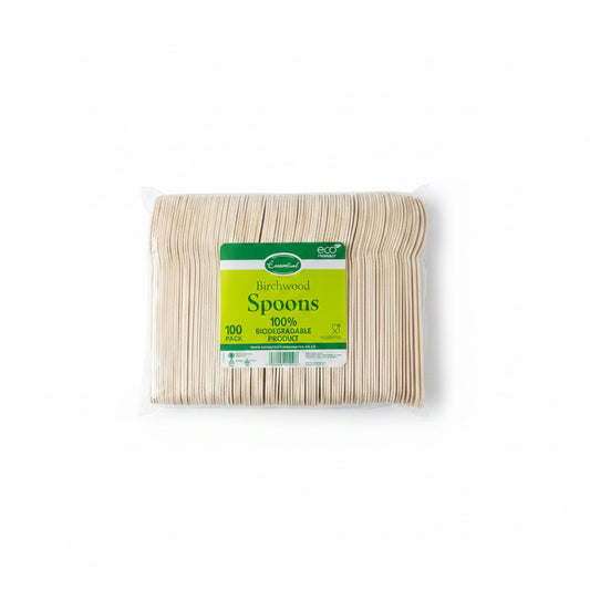 CUILLÈRES EN BOIS DE BOULEAU ESSENTIELLES, PAQUET DE 100