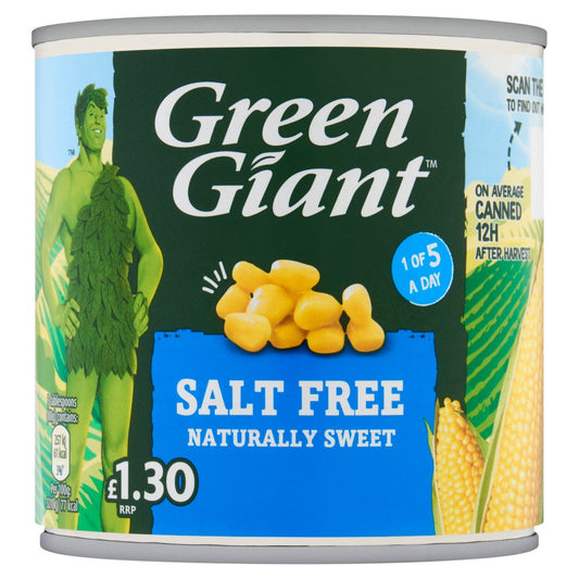 GREEN GIANT SALT FREE NATURALLY SWEET CORN 340g